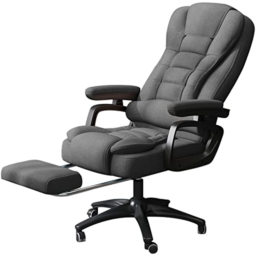 Computerstuhl, Neigung 90°-135°, Chefsessel, Lift 104-112 cm, Managerstuhl, S-förmiger ergonomischer Bürostuhl, hochelastisch, bequem, belastbar bis 135 kg (Farbe: Grau, Größe: 47 x 104-112 cm)