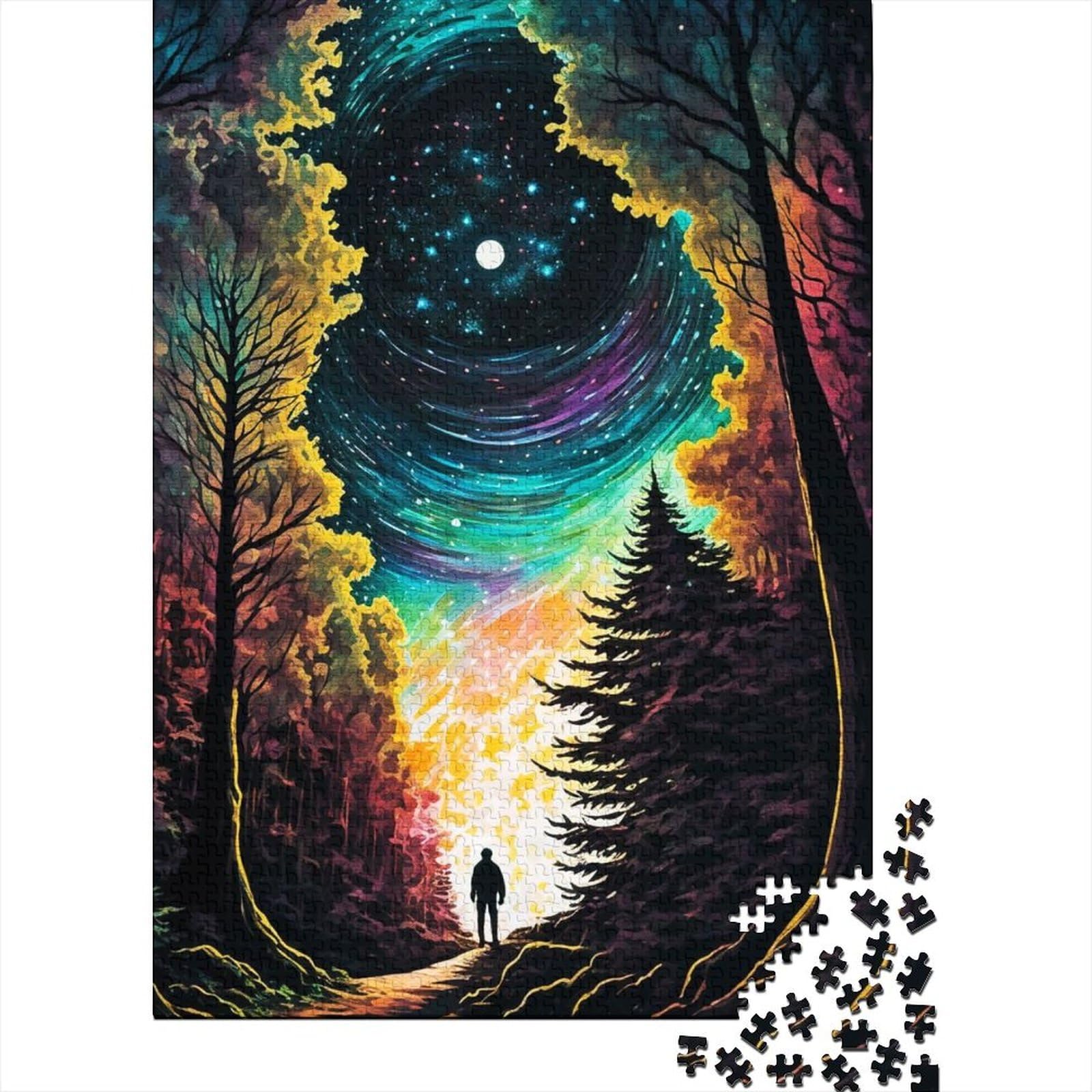 Puzzle für Erwachsene, 1000 Teile, Malen Sie die stille Nacht, Puzzles für Erwachsene und Jugendliche, entspannendes geistiges Lernspielzeug, 75 x 50 cm