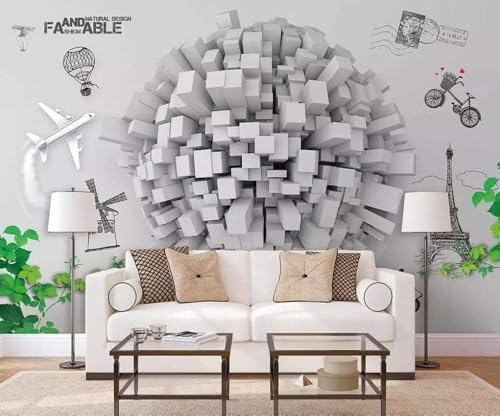 3D Ball Tower Aircraft 3D Tapete Poster Restaurant Schlafzimmer Wohnzimmer Sofa TV Dekorative Wand-400cm×280cm