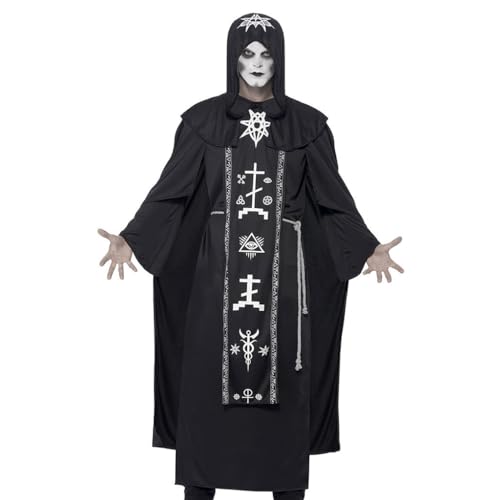 Halloween Cosplay Kostüm Mystic Sorcerer Robe mit Kapuze Umhang Gürtel Zauberer Kleid Bier Kostüm für Damen Deutsches Dirndl Kleid für Frauen Oktoberfest Kostüme Damen Plus Deutsches Dirndl Kleid für