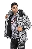 Cipo & Baxx Herren Winterjacke Steppjacke Kapuze Bomberjacke Jacke CM193 Schwarz 3XL