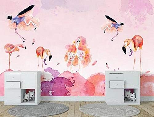 XLMING Handgemalter Abstrakter Flamingo 3D Tapeten Home Esszimmer Sofa Schlafzimmer Wohnzimmer TV Hintergrund-300cm×210cm