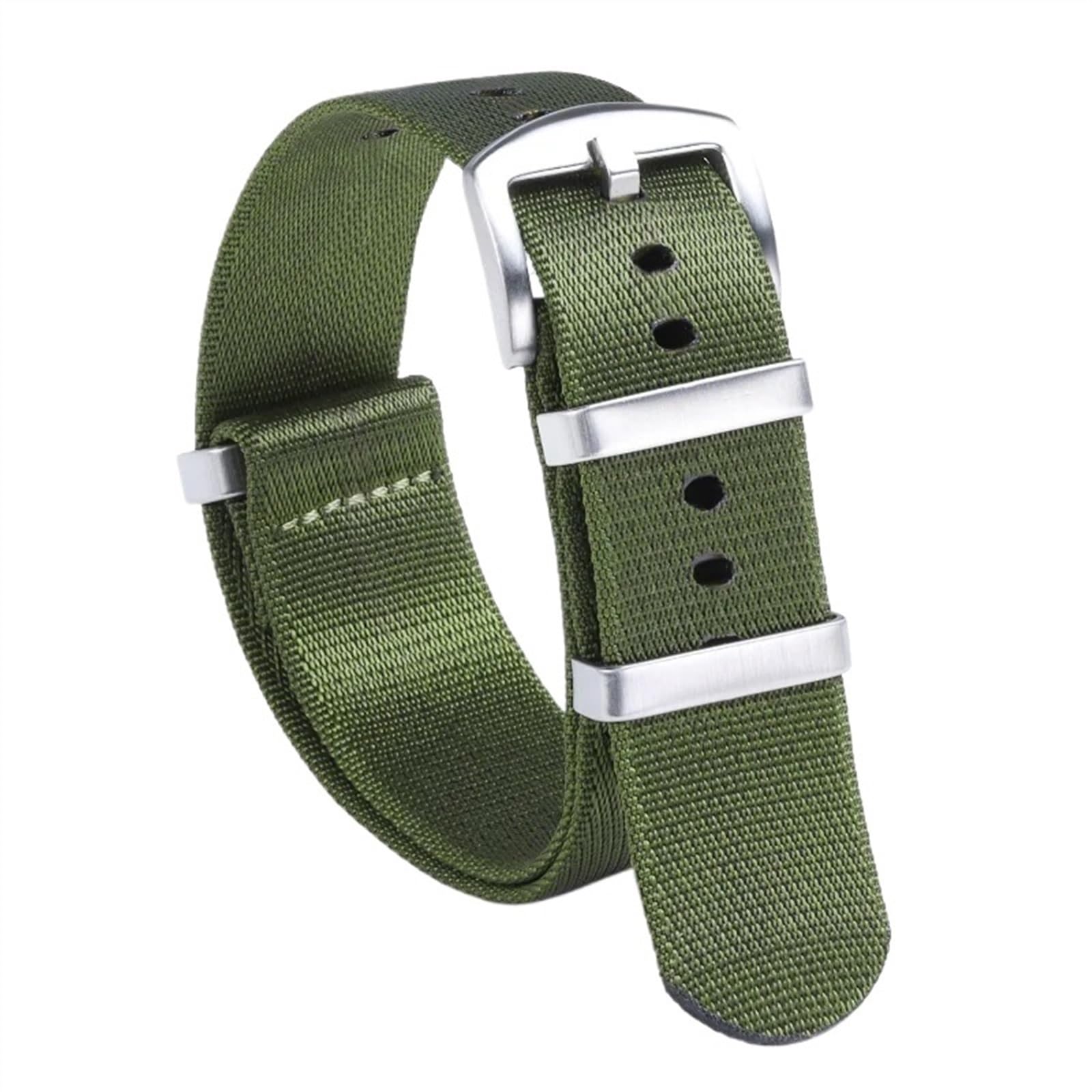 THBGTCNQ 18 mm, 20 mm, 22 mm, Nylon-Uhrenarmband for traditionelle Uhren, sportliches wasserdichtes Armband, Schnellwechsel-Uhrenzubehör(Green,18mm)