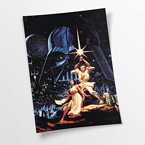 Artis Prints Poster Star Wars | Comic - Todesstern - Darth Vader, Wandbild auf Keilrahmen gespannt - Klein bis XXL, Wohnzimmer - Flur - Dekoration