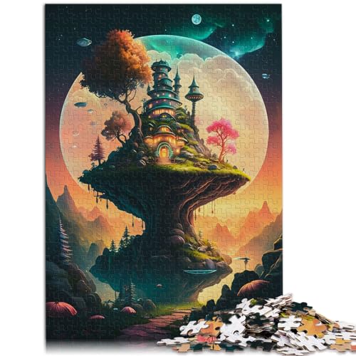 Puzzles, Geschenke, Spielzeuge, Fantasie-Schwimmschloss-Puzzles für Erwachsene, 1000 Puzzles aus Holz ganze Familie und diese 1000 Teile (50 x 75 cm)