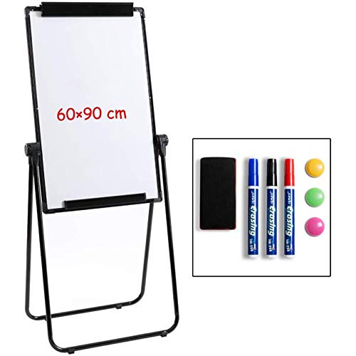 Whiteboard mit Ständer Flipchart Staffelei Whiteboard DOEWORKS Magnetische Whiteboard doppelseitiger Ständer, höhenverstellbar und zusammenklappbar, 90cm x 60cm