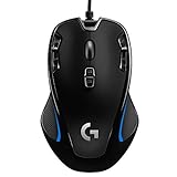 Logitech G300s Gaming-Maus mit 2,5K DPI Sensor, USB-Anschluss, RGB-Beleuchtung, 9 programmierbare Tasten, Taste zur DPI-Umschaltung, anpassbare Spielprofile, Ultraleicht, PC/Mac - Schwarz