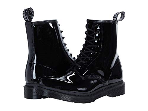 Dr. Martens Damen 1460 Mono Mode-Stiefel, Schwarze Lacklampe, 41 EU