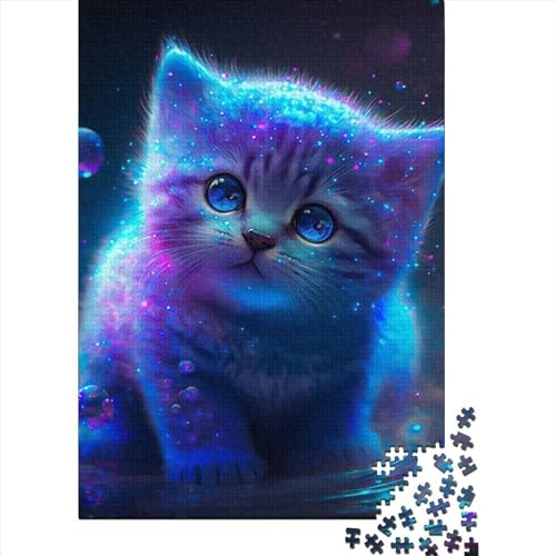 1000-teiliges Puzzle für Erwachsene und Jugendliche, Unterwasserkatze, Holzpuzzle für Erwachsene und Jugendliche, präzise geschnittenes 1000-teiliges Puzzle (Größe: 75 x 50 cm)