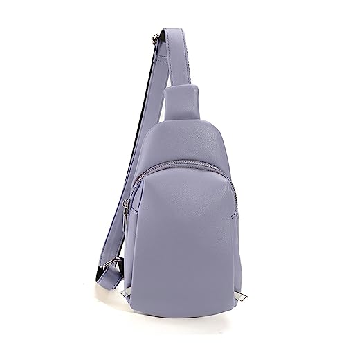 TAKOXIA Tasche für Damen, Bauchtasche, PU, große Kapazität, Sport-Gürteltasche, Brusttasche, multifunktional, Damen, Crossbody, Hüfttasche, Schultertasche, violett, As shown in the figure