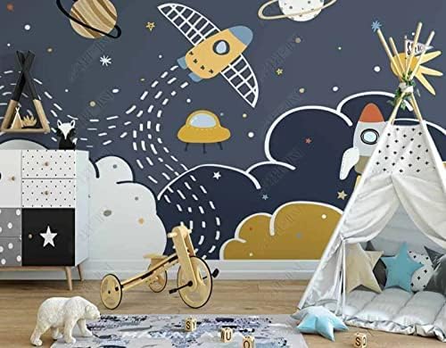 Raumschiff Nebula Planet Kinderzimmer 3D Tapeten Wanddekoration Fototapete Sofas Wohnzimmer Wandbild Schlafzimmer-200cm×140cm