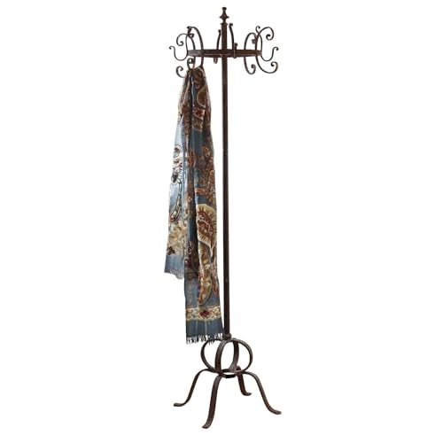 Loberon® Garderobenständer Arlington, Schmiedeeisen, H/Ø ca. 166/50 cm, antikbraun