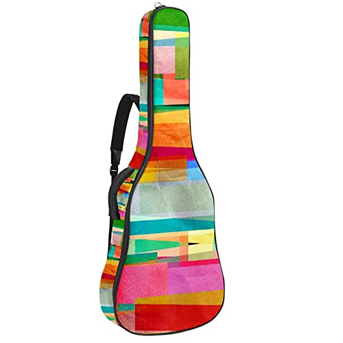 Gitarrentasche Schutz- und Transporttasche für akustische und klassische Gitarren wasserfest und gepolstert Abstraktes Muster 108.9x42.9x11.9 cm