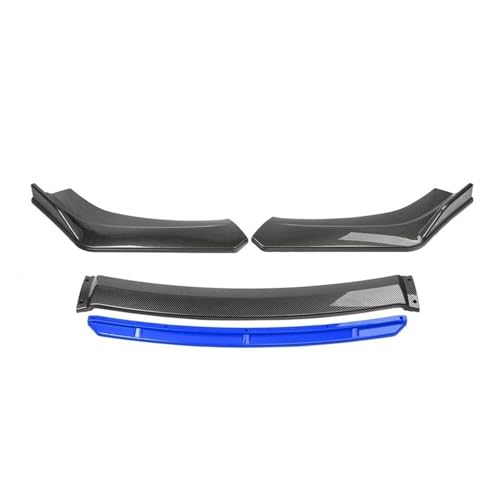 Splitter 4 STÜCKE ABS Kunststoff Kohlefaser Universal Autozubehör Auto Frontstoßstange Lip Body Kit Spoiler Splitter Diffusor Splitter Frontlippe(Carbon and Blue)