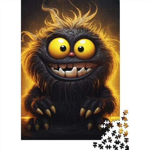 Süßes Monster-Baby-Puzzle aus Holz für Erwachsene und Teenager, 1000 Teile, Puzzle für Erwachsene, Geschenke für Familienspaß und Spieleabend 29,53x19,69 Zoll