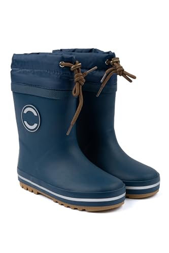 Mikk-line Winterschuhe Kinder 29 Orion Blue | Gefütterte Gummistiefel Kinder Mit Schnürsenkeln | Thermo Schneestiefel Für Kinder Mit Reflektiernde Details | Winterstiefel Kinder