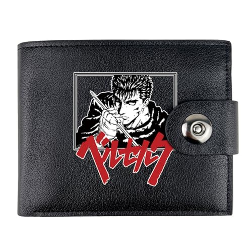 RYNDEX Berse-rk Anime-Geldbörsen, Karikatur Bild Gedruckt Portemonnaie Klein, PU-Leder Geldbörse Brieftasche Wallet(Color:Multicolor 5)