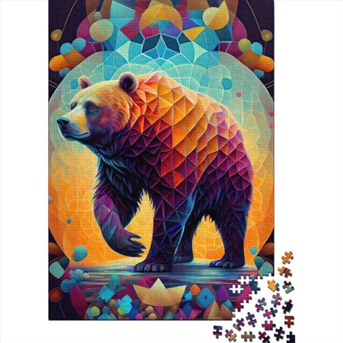 Der langsame und mächtige Bär für Erwachsene Puzzle 1000 Teile Puzzle 1000 Teile Puzzle für Erwachsene Holzpuzzle für Erwachsene Teenager 75x50cm