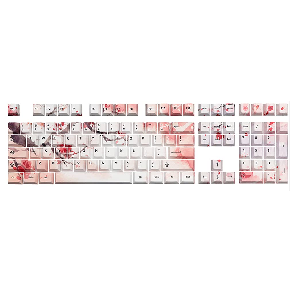 108 Tasten/Set Cherry Profile Cherry Blossom Pattern Original Keycaps PBT Dye Sublimation Keycaps For MX Switches 108 Keys Keycaps