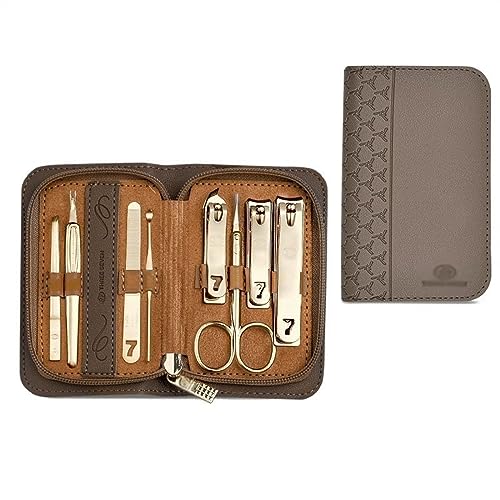 Fingernagelknipser-Set Maniküre-Set, Nagelknipser, Pediküre-Set, 5/6/8-teiliges Maniküre-Pflegeset aus Karbonstahl, professionelle Nagelpflege-Werkzeuge mit luxuriösem Reiseetui Nagelpflegesets (Colo