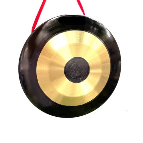 Gong Messing Percussion Instrument, Traditionelles chinesisches Schlaginstrument, Gongöffnung mit schwarzem Rand(32cm)