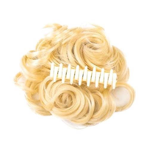 Haarteile Haarknoten Damen-Haarknoten, synthetische Bänder, kurze, lockige Chignon-Haarnadeln, Krallen-in-Haarteile for künstliches Kunsthaar, Haargummi, Schwarzbraun Brötchen Haare(1pcs-05)