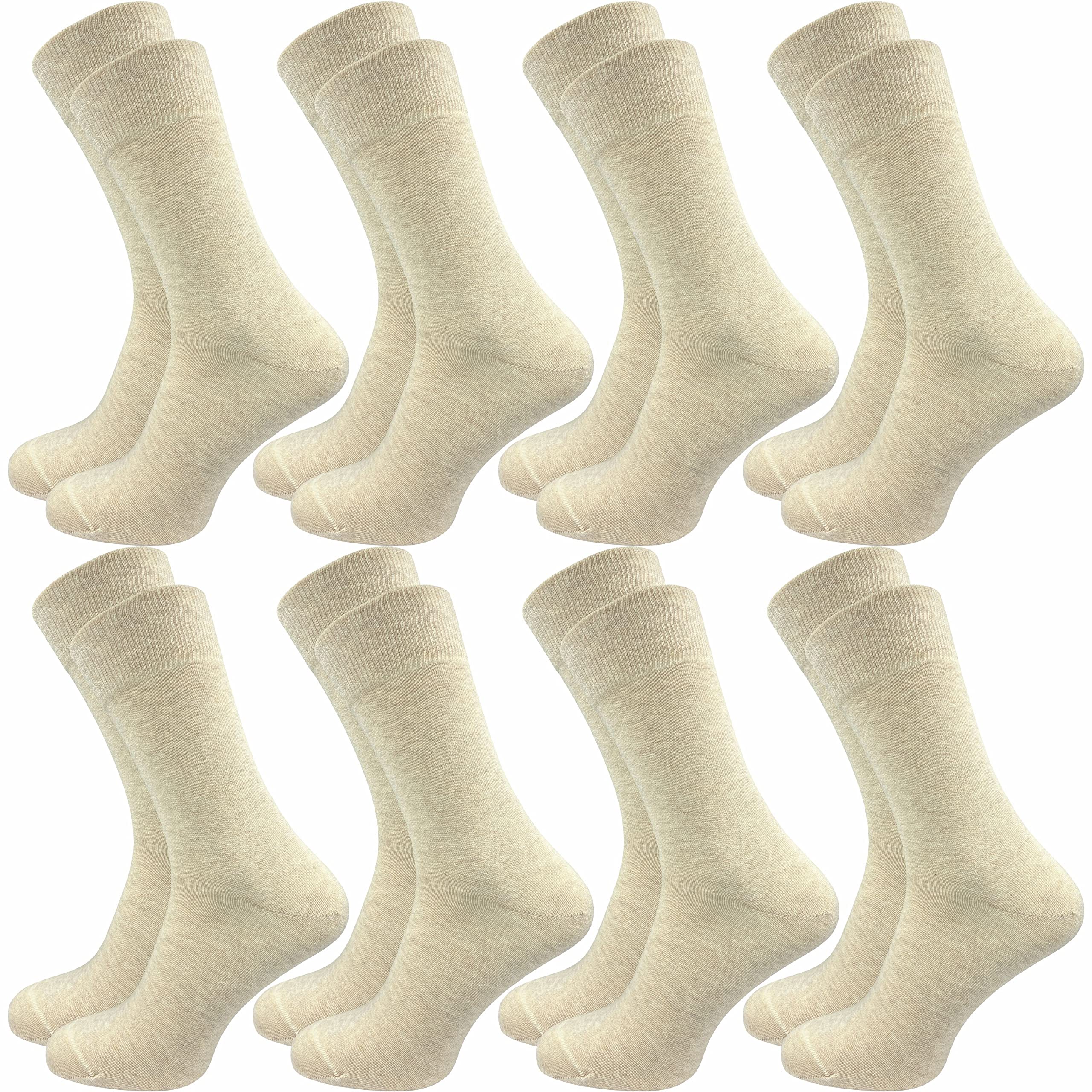 GAWILO Herren Socken aus 100% Baumwolle (8 Paar) | Ohne drückende Naht | Baumwollsocken mit verstärkter Ferse & Fußspitze (39-42, beige)