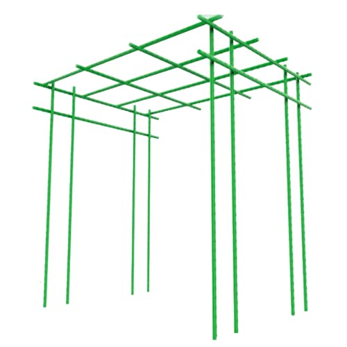 Großes Weinreben-Gitter, Rankgitter, Lauben-Pavillon-Gestell, Pflanzenstützpfähle für Topfpflanzen im Garten/für Weinberge, Terrassen, Rasen, Garten, Metallrohrrahmen (1,5 x 1,5 x 2,1 m (4,9 x 4,9 x