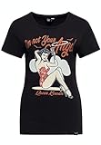 Queen Kerosin Damen Vintage Shirt | T-Shirt | Slim Fit | Frontprint | Kurzarmshirt | Pin-Up | Rockabilly I´m Not Your Angel