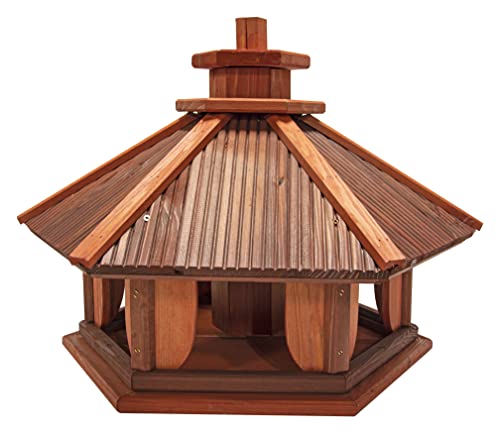 Vogelhaus zum Aufhängen - Vogelfutterhaus ohne Ständer - Futterhaus für Vögel - Vogelhäuser aus Holz - robuster Vogelhäuschen für Garten und Balkon - 43,5x49,5x43 cm