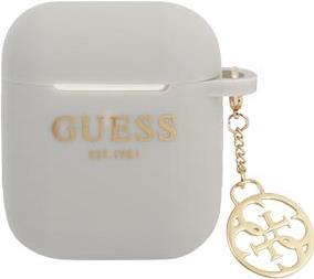 Guess GUA2LSC4EG Hülle für AirPods Cover grau/Grey Silicone Charm 4G Collection