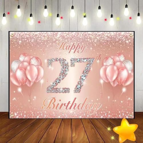 Alles Gute zum 26/27/28/29/30. Geburtstag Goldenes Foto Hintergrund Party Erwachsener geboren Jung Cust Hintergrund Prinz Dekoration Prinzessin Mann 350x230cm