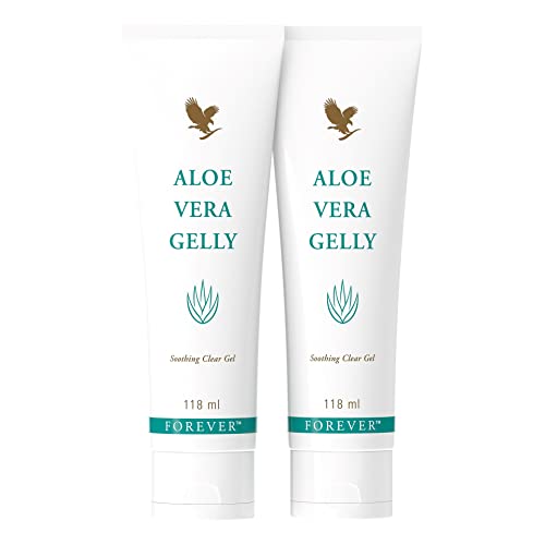 Forever Living Products Aloe Vera Gelly (2 Stück), 118 ml Tube, kühlend, 85% Aloe-Vera-Gel, zieht rückstandsfrei ein, feuchtigkeitsspendend, pflegend, glutenfrei, dermatest-zertifiziert