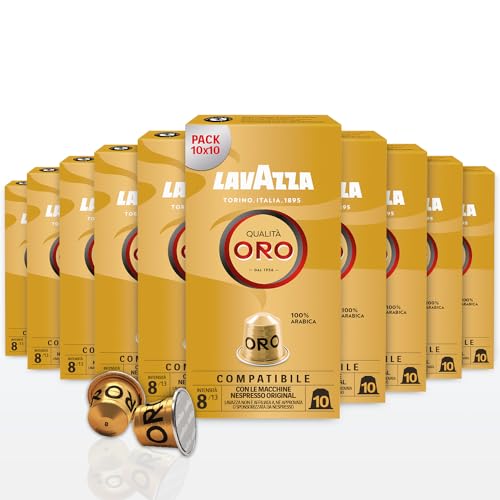 Lavazza Qualità Oro, Arabica-Bohnen mit fruchtig-floralem Geschmack, 10 x 10 Kapseln