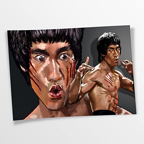 Poster (Baumwolle) Bruce Lee, Kung-Fu, Action Hero, Kampfsport, Klein bis XXL, Inneneinrichtung - Wohnzimmer - Wohnung, Dekoration