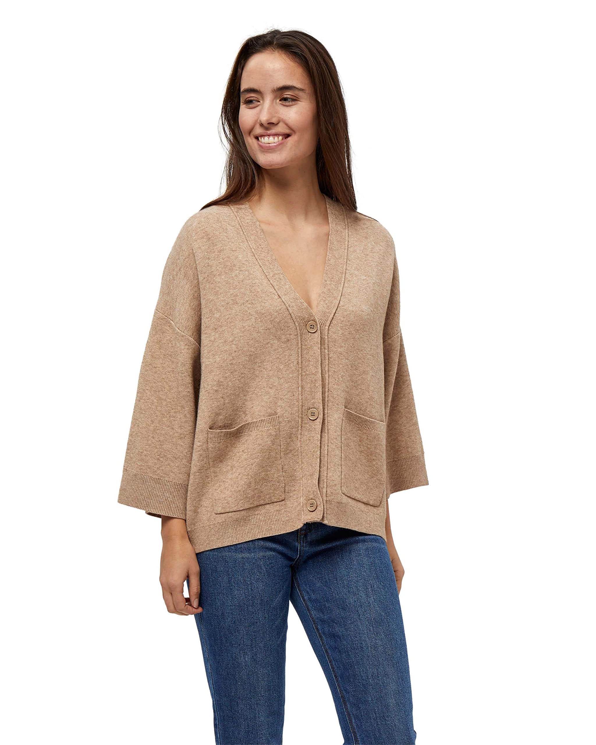 Peppercorn Women's Rosalia Cardigan, Warm Sand Melange, XL