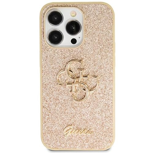 Guess GUHCP13XHG4SGD Hülle für iPhone 13 Pro Max 6.7" golden hardcase Glitter Script Big 4G