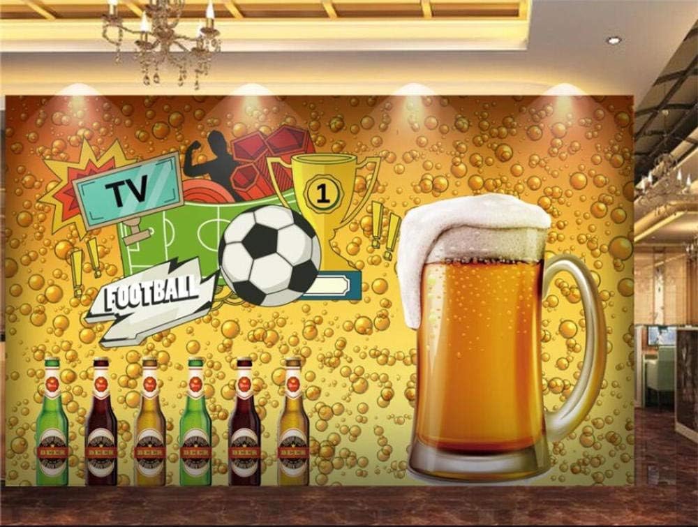 Fußball-Weltmeisterschaft Bier 3D Tapete Poster Restaurant Schlafzimmer Wohnzimmer Sofa TV Dekorative Wand-200cm×140cm