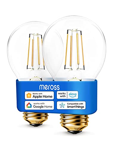 WLAN Edison Vintage Glühbirne funktioniert mit Apple HomeKit, Meross Smart Retro Glühbirne Filament E27 warmweißes Licht kompatibel mit Siri, Alexa, Google Home und SmartThings (160g)