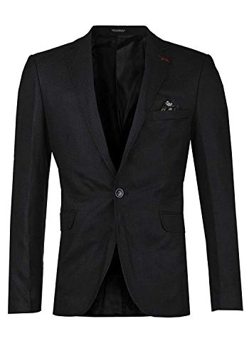 Cipo & Baxx Herren Sakko Blazer Anzugjacke Jacke Jacket Klassisch Slim Fit Anzugssakko Business Freizeitjacke CJ115 Schwarz 54