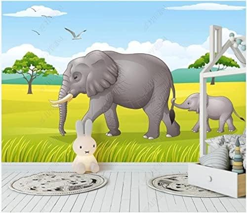 Cartoon Elefant Grün Frisch Wald Kinder 3D Tapeten Wanddekoration Fototapete Sofas Wohnzimmer Wandbild Schlafzimmer-430cm×300cm