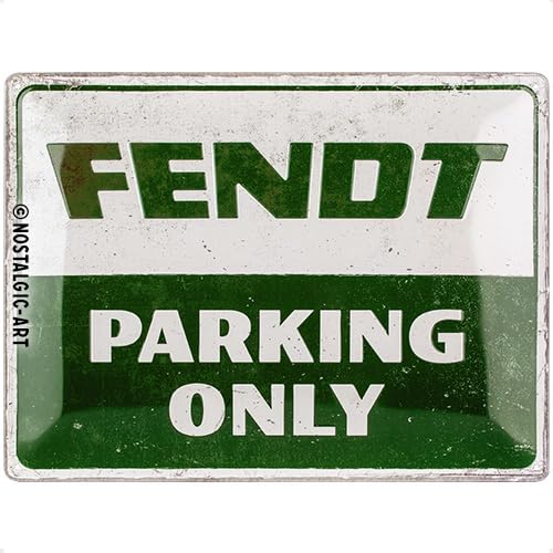 Nostalgic-Art Retro Blechschild Fendt-Parking Only – Geschenk-Idee für Traktor-Fans, aus Metall, Vintage-Design zur Dekoration, 30 x 40 cm