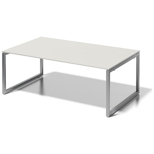 Bisley Cito Chefarbeitsplatz/Konferenztisch, 740 mm höhenfixes O, H 19 x B 2000 x T 1200 mm, Dekor grauweiß, Gestell Silber, Gw355, 120 x 200 x 85 cm