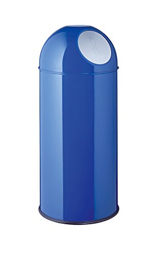 Helit H2401534 Abfallbehälter Metall, zwei Push Klappen, 30 L, blau