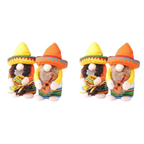 Haztholf 2 x Fiesta GNOME Tomte-Paar für Mexikaner Taco Mardi Elfe Geschenk Nisse Küche Tablett mit mehreren Ebenen Dekoration