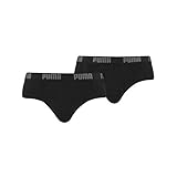 PUMA Herren Slips Briefs Unterhosen ohne Eingriff 4er Pack (XL, Black)