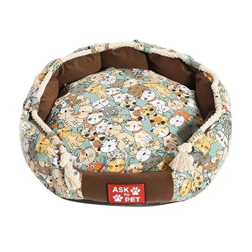 TiLLOw Offenes und zerlegtes Haustierbett, for Spielen und Schlafen geeignet, Katzen-/Hundebett(Brown,XXL)