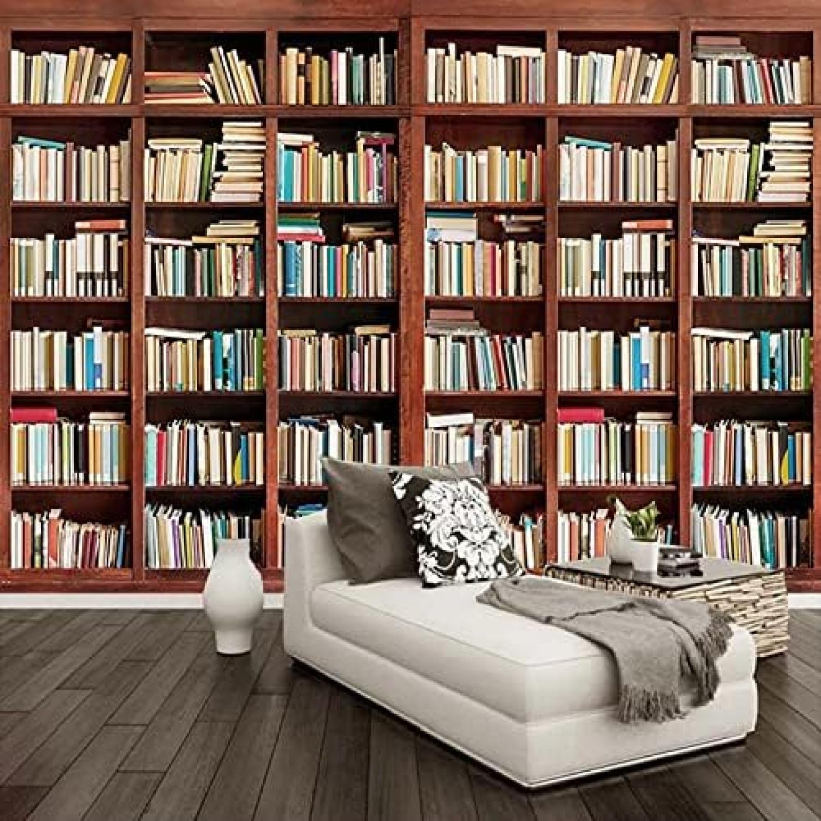 XLMING Bücher Bücherregale Bücherschränke Bücher 3D Tapete Wohnzimmer Sofa Schlafzimmer Esszimmer Home Dekoration Wand-350cm×256cm