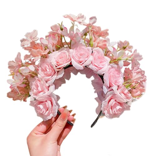 Buntes Blumen Stirnband Doppelseitiger Haarkranz Hochzeit Party Kostüm Kopfschmuck Für Braut Frauen Haarschmuck Geburtstag Haarschmuck