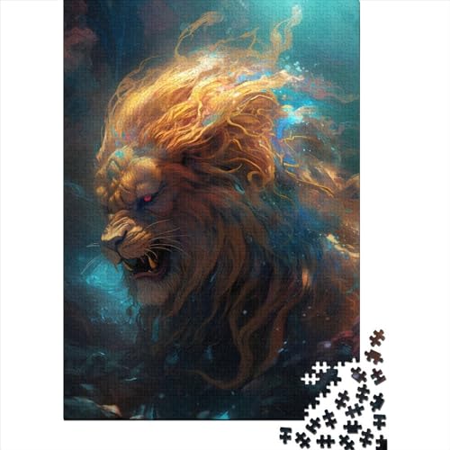 Löwe Modisch für Erwachsene Schwierige Puzzles Kunst Puzzles für Erwachsene 1000 Teile Spielspielzeug für Erwachsene Familienpuzzles Geschenk 29,53x19,69 Zoll